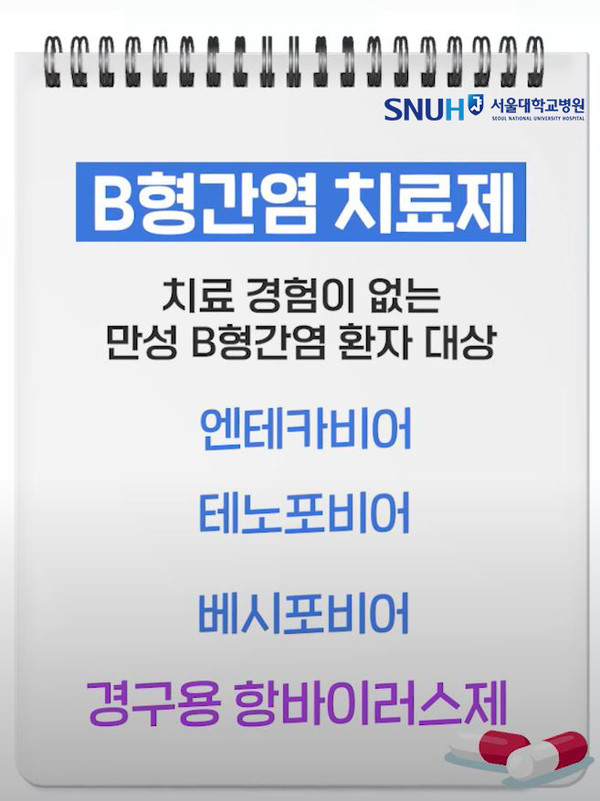 B형 간염 치료제. 제공 서울대학교병원